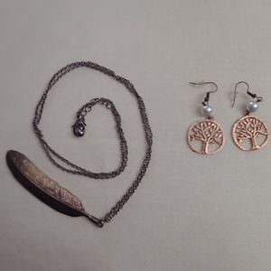 Brass Necklace and Earrings